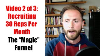 Video Series 2 of 3 Recruiting 30 Reps Per Month  The quotMagicquot Funnel For 30 Recruits Per Month [upl. by Eilla854]