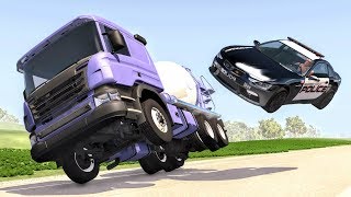 Crazy Police Chases 59  BeamNG Drive Crashes [upl. by Ysnat]