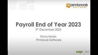 Sage Payroll Year End Webinar 2023 [upl. by Norry]