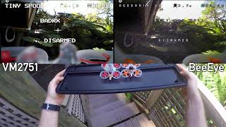 Whoop OSD cameras in comparison  VM2751 vs BeeBrain v2 [upl. by Nennerb]