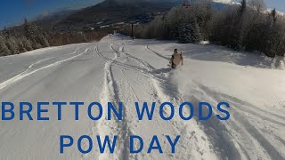 BRETTON WOODS CHAMPAGNE POW DAY IN MARCH Cliffs Drops and First Tracks [upl. by Ylicec712]