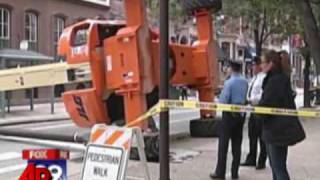 Raw Video Worker Killed in Crane Accident [upl. by Adnyl]