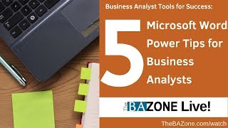 5 Microsoft Word Power Tips for Business Analysts Business Analyst Tools for Success [upl. by Wyly]