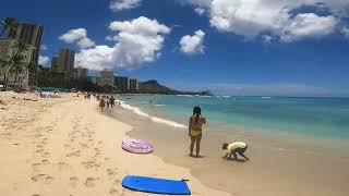 Waikiki Beach in Honolulu Hawaii  Walking Tour [upl. by Oicram]