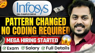 Infosys New Pattern 2025 Batch  Pattern Changed😱  No Coding Required  Mass Hiring🔥 [upl. by Acilef]