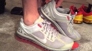 Nike air max 2013 redsilver LE on sockless feet [upl. by Lliw227]