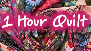 Easy One Hour Quilt Made with Fat Quarters Perfect for Gift Quilts [upl. by Ecaroh]