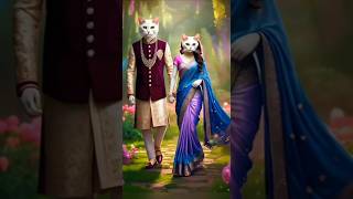 Cute cat couple trending short party me musko Jana milega song [upl. by Atipul699]