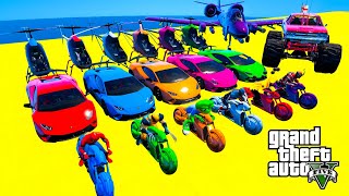 GTA V Stunt Map Car Race Challenge On Super Cars Bikes and OffRoad Jeeps [upl. by Alric]