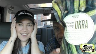 Trader Joes Crispy OKRA chips with Lauren Toyota from HOTFORFOOD [upl. by Emlin]