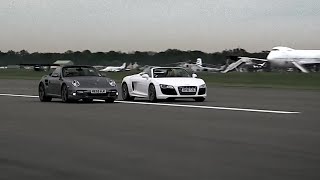 Audi R8 vs Porsche 997  Top Gear [upl. by Bibbye127]