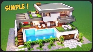 Cara Membuat Rumah Modern Simple 3 Lantai   Minecraft Modern Pt84 [upl. by Sama]