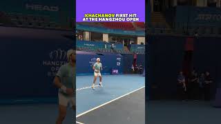 WATCH KHACHANOV INTENSE PRACTICE AT THE HANGZHOU OPEN tennis shorts [upl. by Svend]