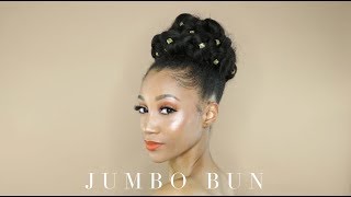 Jumbo Bun Hairstyle using Kanekalon Hair  MODELESQUENIC [upl. by Eniahpets606]