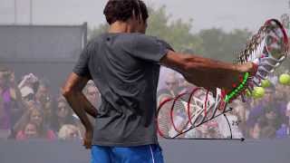 Federer Backhand High Ball Right Super Slow Motion Analysis [upl. by Alli]