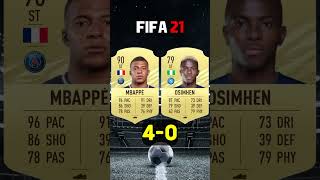 Kylian Mbappe VS Victor Osimhen Fifa Comparison  Mbappé fifa eafc24 comparison football shorts [upl. by Ameerak]