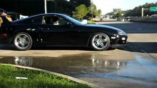 Black Supra taking off from cars and coffe houston [upl. by Lebazej]