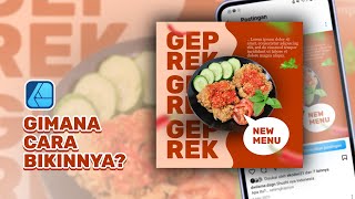 AFFINITY DESIGNER IPAD  BIKIN DESAIN FEEDS AYAM GEPREK [upl. by Atikahc]