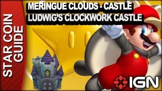 New Super Mario Bros U 3 Star Coin Walkthrough  Meringue CloudsCastle Ludwigs Clockwork Castle [upl. by Lutim]