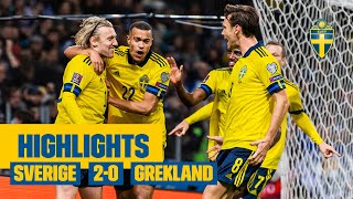 Highlights Sverige  Grekland 20  VMkval  Forsberg amp Isak avgör [upl. by Nya]