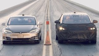 Tesla Model S P100D vs Faraday Future FF 91 vs Bentley Bentayga vs Ferrari 488 GTB [upl. by Vedi]