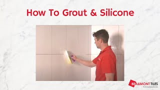 How to Grout and Silicone DIY Tiling Made Easy [upl. by Aderfla]