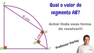 Qual o valor do segmento AB nesse setor circular Teorema de Pitágoras  Congruência de triângulos [upl. by Nylasoj]