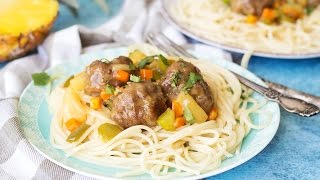 Sweet and Sour Meatballs with Pineapple [upl. by Macfadyn655]