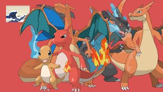 Charmander Evolution Line Drawing Timelapse  Pokémon [upl. by Ssirk]