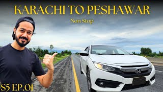 Karachi to Peshawar in Honda CIVIC  Road Trip in Heavy Rain ⛈️  PAKISTAN ROAD TRIP 🇵🇰 S5 EP01 [upl. by Lhary]