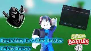 EXPLOITING In A Slap Battles Public Server [upl. by Ellahcim]