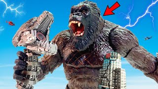 KING KONG vs MechaGodzilla Fight AND Destroys Los Santos In GTA 5 [upl. by Ann-Marie]