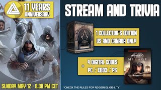 Access The Animus  11th Year Anniversary Stream amp Assassins Creed TRIVIA [upl. by Anrim]