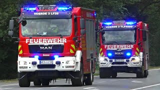 VOLLALARM FF VOERDE ALARM in Kieswerk  Einsatzfahrten von Feuerwehr und DRK zur Großübung [upl. by Akenom]