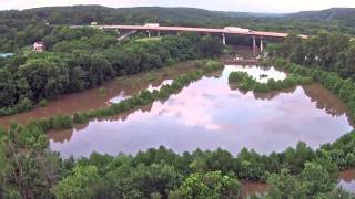 Gasconade river at I44 in Jerome Missouri during flooding [upl. by Ayaet]