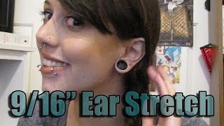 Stretching from 12quot to 916quot 14mm  Ear Stretching Journey [upl. by Eliam]