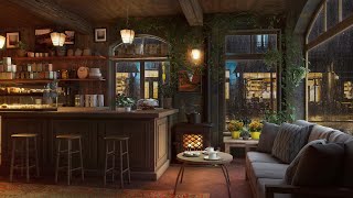 Coffee Shop Ambience With Sweet Jazz Music Relaxing Smooth Night Jazz for Relax Study Work [upl. by Annorah]