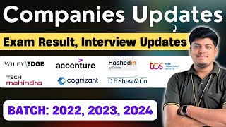 Accenture Cognizant Tech Mahindra FuturesFirst Wiley Edge DE Shaw Exam Updates  20242022 [upl. by Ninahs458]