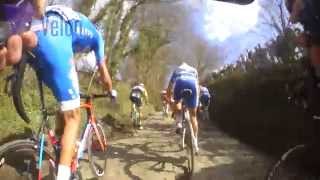 Onboard footage from on the Koppenberg at the Tour of Flanders [upl. by Sadick]