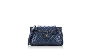 Chanel Glazed Calfskin Paris Seoul Accordion Flap Shoulder Bag Blue [upl. by Asiek]