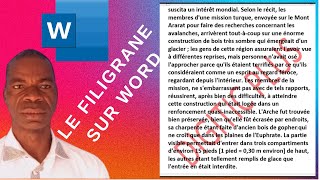 COMMENT INSERER ET PERSONNALISER UN FILIGRANE SUR WORD [upl. by Nonek887]