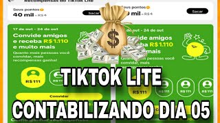 TIKTOK LITE CONTABILIZANDO DIA 05 NOVA PROMOÇÃO 11100 [upl. by Suolekcin]