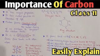 Importance Of Carbon In Urdu Hindi  Tetravalent  Class 11 Biology [upl. by Gabbey]