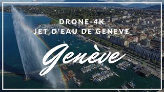 Jet deau de Genève  Plan drone 4K [upl. by Guild]