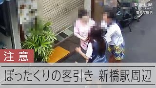 新橋駅周辺での客引きの様子 警視庁が捜査の一環として撮影 [upl. by Tocci]