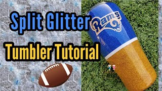 Split Glitter Tumbler epoxy tutorial [upl. by Schwarz39]