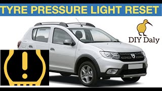 Dacia Sandero TPMS Tyre pressure light reset procedure [upl. by Ilagam]