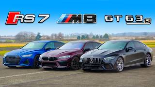 New RS7 Performance v BMW M8 v AMG GT63 DRAG RACE [upl. by Schechter]