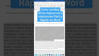 🔡 ¡Transforma Tu Texto Cambiar de Mayúscula a Minúscula en Microsoft Word 🖥️✨ [upl. by Rainwater]