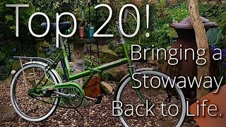 Raleigh Twenty Stowaway vintage folding bicycle recommissioned Bonus Raleigh 20 Shopper project [upl. by Anaeco]